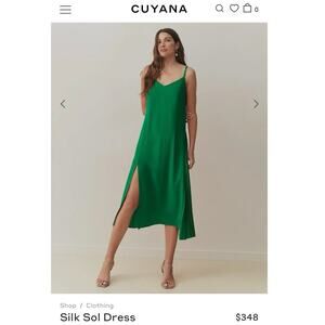 NWT Cuyana Silk Sol Dress size L $348